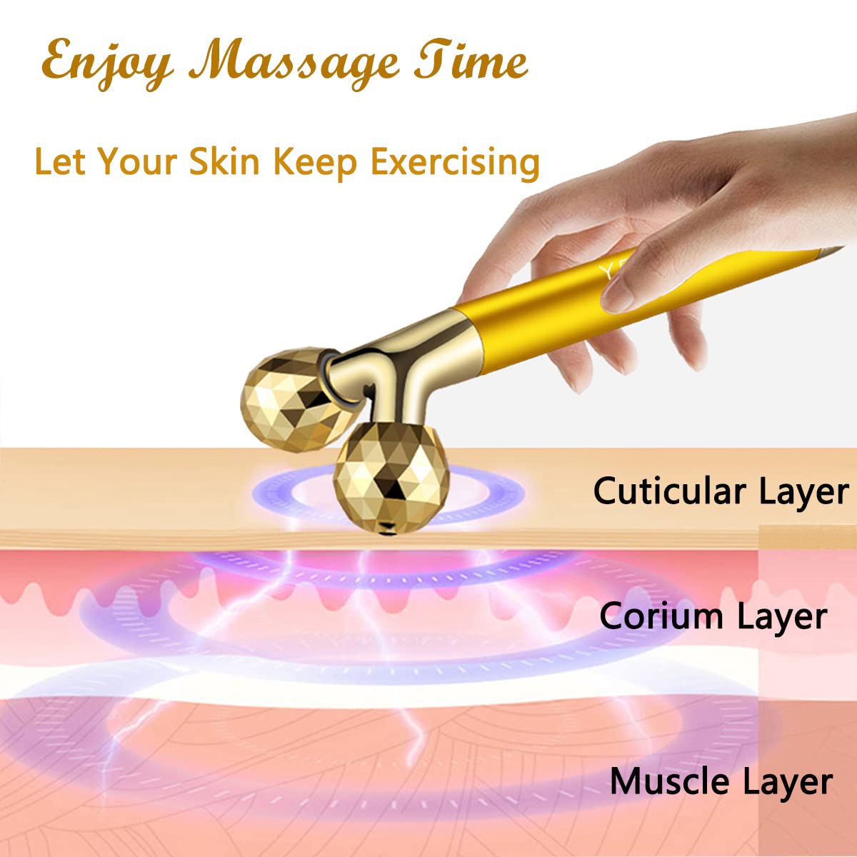 Yeamon 2-in-1 Golden Facial Massager
